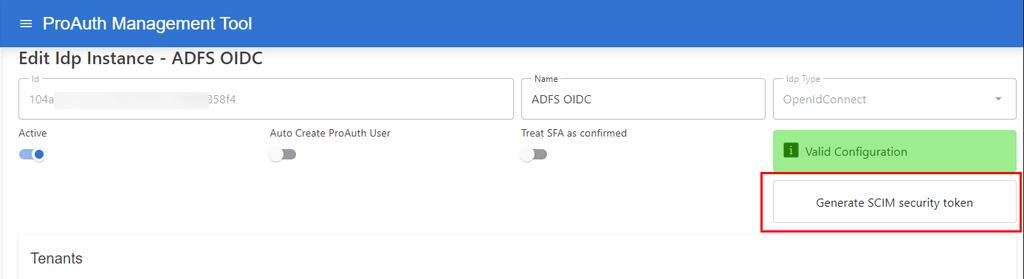 Enable SCIM synchronization and generate token